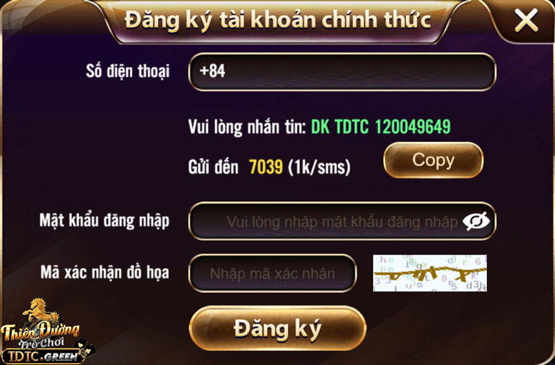 Nhập thông tin đăng ký